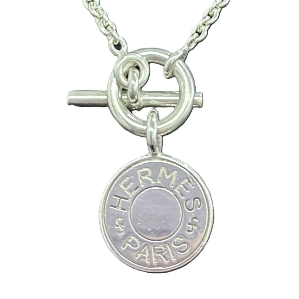 HERMES Silver Necklace